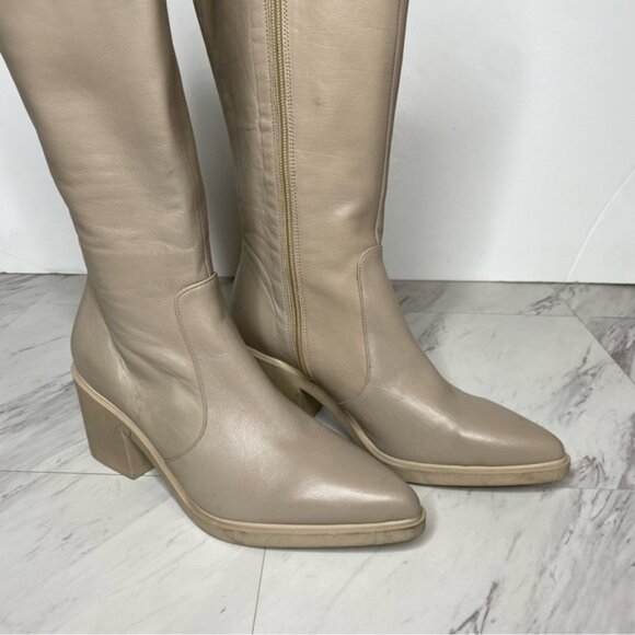 Aquatalia Pointed Toe Leather Tall Boot 7 1/2 - Picture 11 of 16